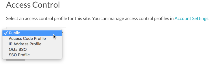 select access control profile