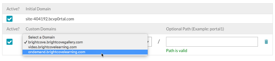 select a domain